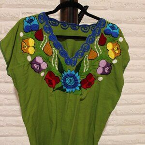 Mexican hand embroidered blouse